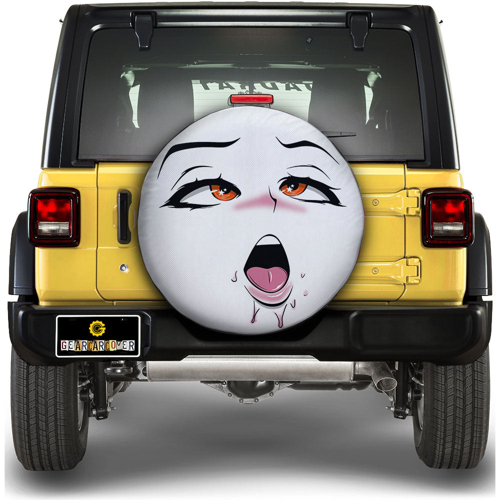 Sexy Girl Face Car Spare Tire Covers Custom Ahegao Style Car